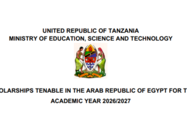 Ufadhili wa Masomo Kutoka Nchini Misri kwa Mwaka wa Masomo 2026/2027