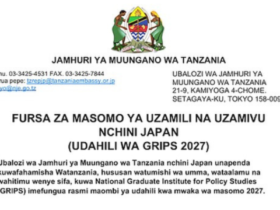 Fursa Za Masomo Ya Uzamili Nchini Japan – GRIPS 2027