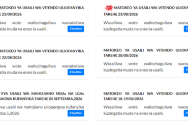 Matokeo ya Usaili Ajira Portal Aug 22-23