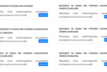 Matokeo ya Usaili Ajira Portal Aug 27-28