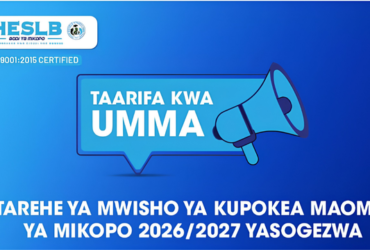 HESLB Yasogeza Tarehe ya Mwisho ya Maombi ya Mikopo 2026/2027