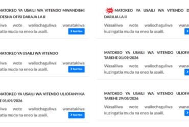 Matokeo ya Usaili Ajira Portal Sept 1-3