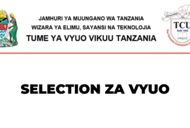 Selection Za Vyuo Vikuu TCU 2026-2027