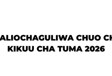 Waliochaguliwa Chuo Kikuu cha Tumaini (TUMA) 2026-2027