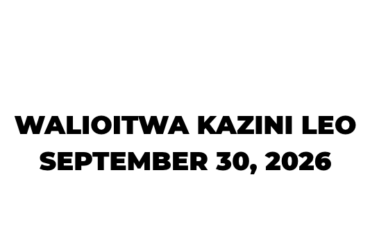 Walioitwa Kazini Sekretarieti ya Ajira Sept 26-30