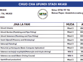 Kozi za VETA Nkasi 2026: Muda na Ada