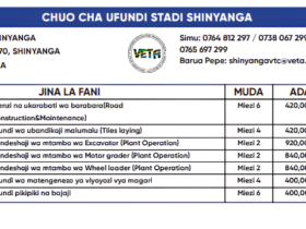 Kozi za VETA Shinyanga 2026: Muda na Ada